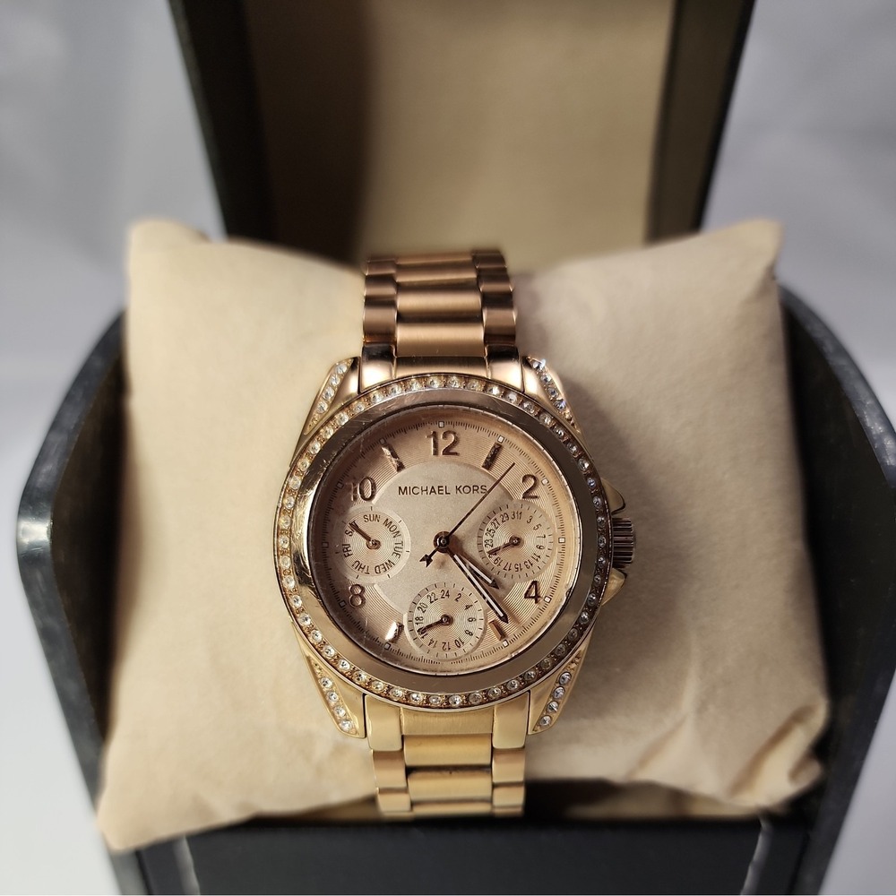 Michael Kors Mini Blair 🌹Rose Gold Plated Women's MINI SIZE ⌚MK5613 New Battery